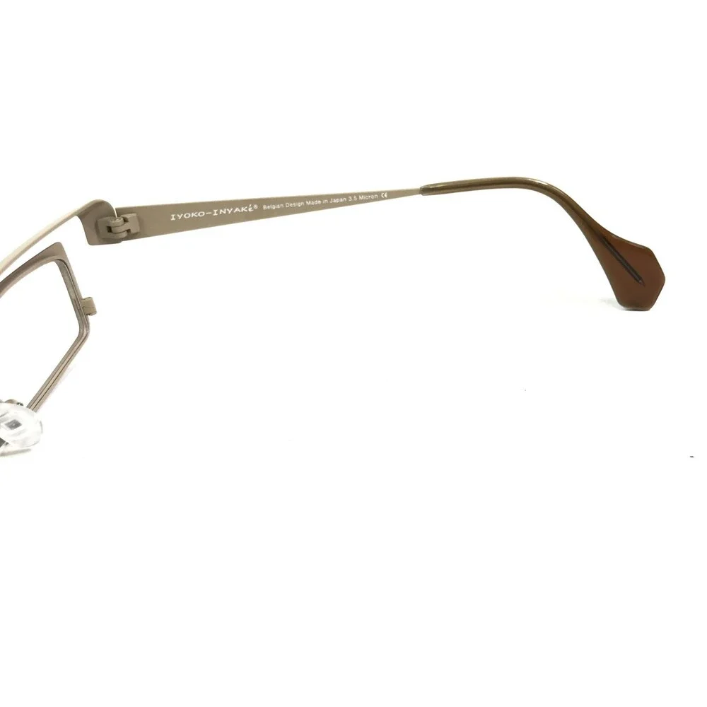 Iyoko-Inyake Eyeglasses Frames IY575 Col.123 Beige Brown Rectangular 42-23-140